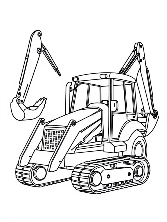 backhoe loader coloring page