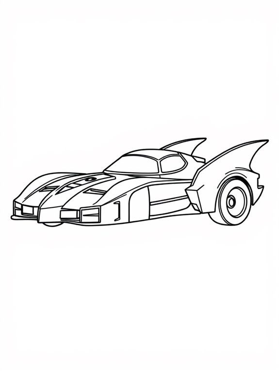 batmobile coloring for beginners