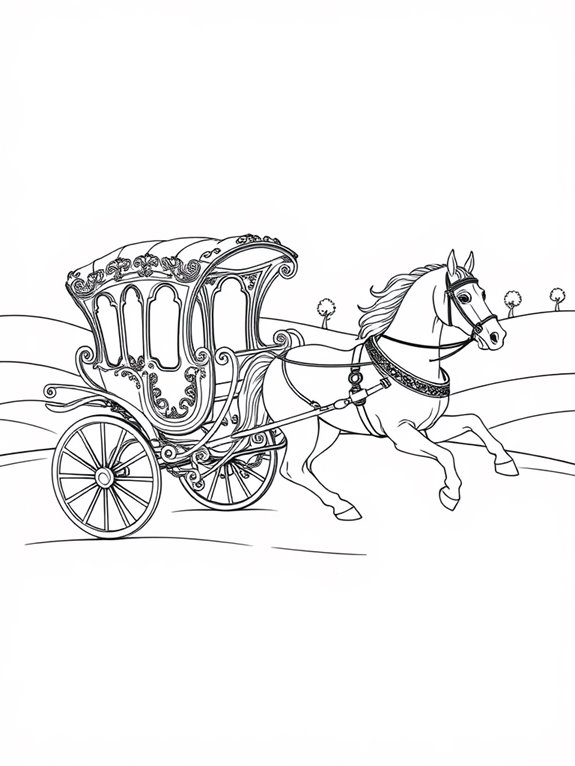 beautiful carriage coloring page