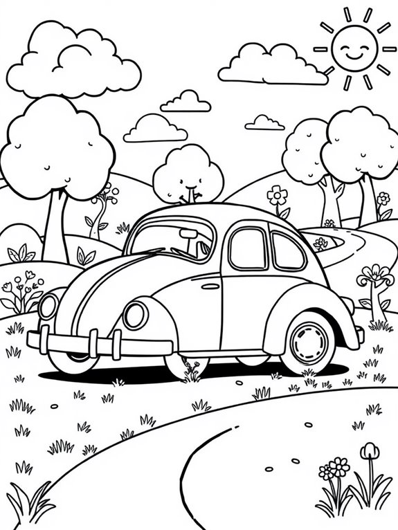 beetle in playful landscape