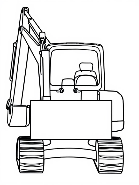 beginner friendly excavator coloring