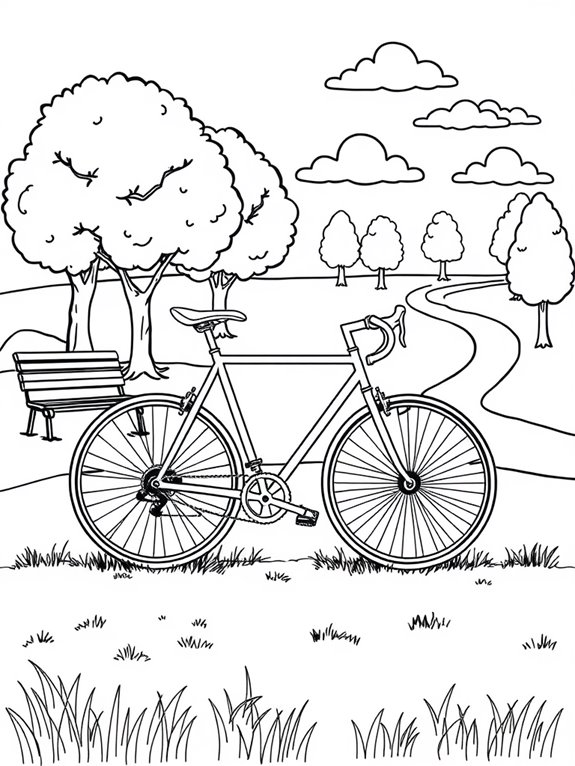 bicycle in park scene