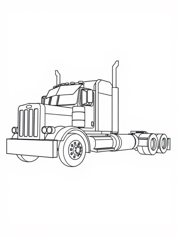 big rig coloring page