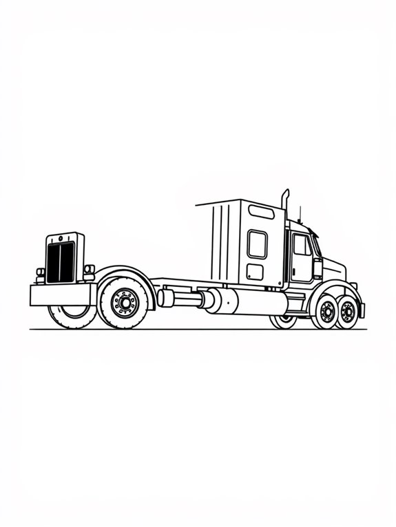 big rig coloring page