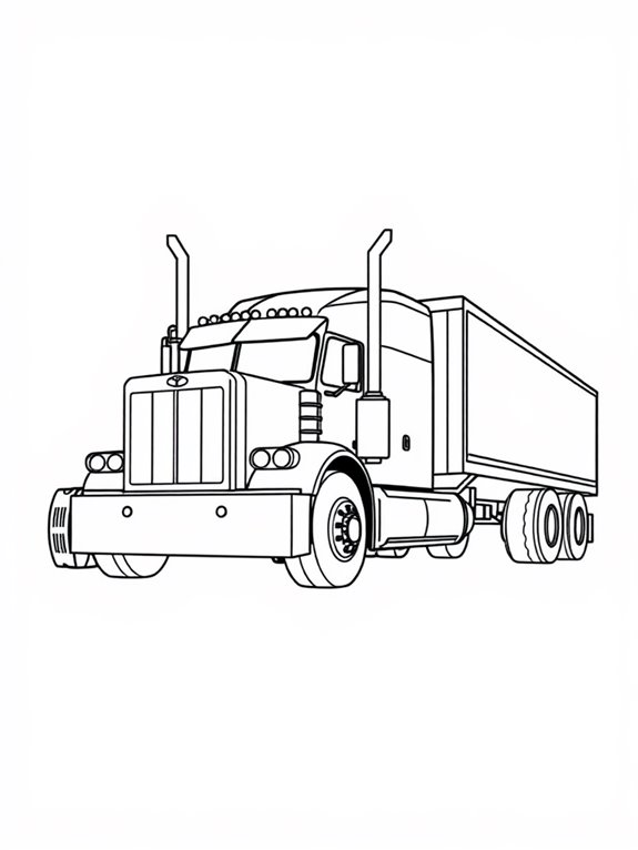 big rig coloring page