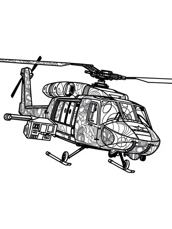 black hawk helicopter coloring