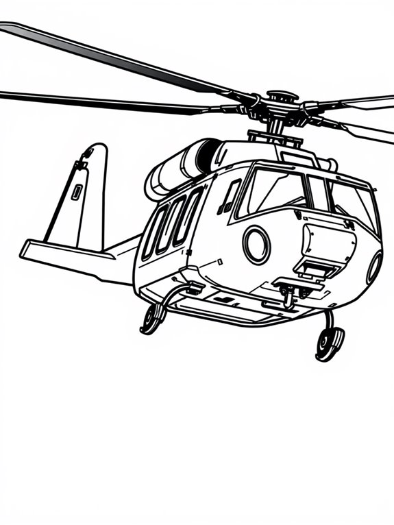 black hawk helicopter coloring page