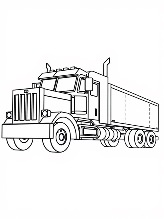 blocky truck coloring page