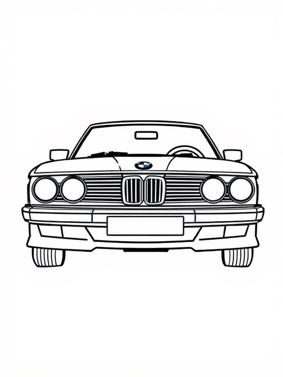 bmw coloring page outline