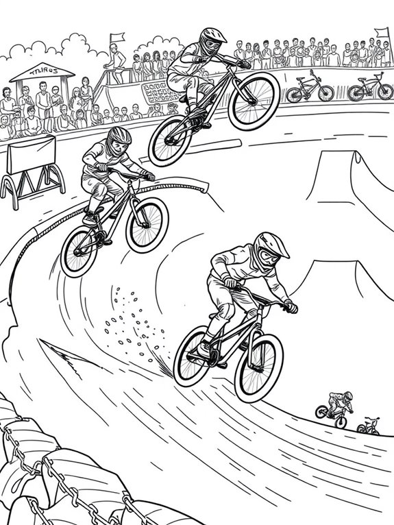 bmx bike race coloring page