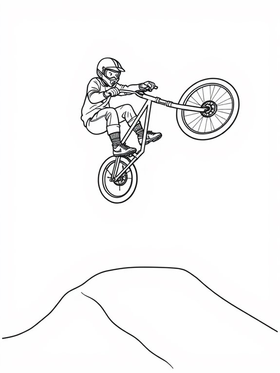 bmx stunt jump coloring page