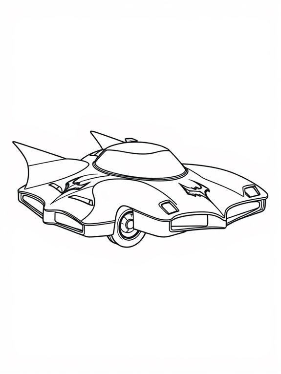 bold lines batmobile coloring