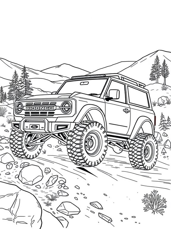 bronco off road adventure coloring