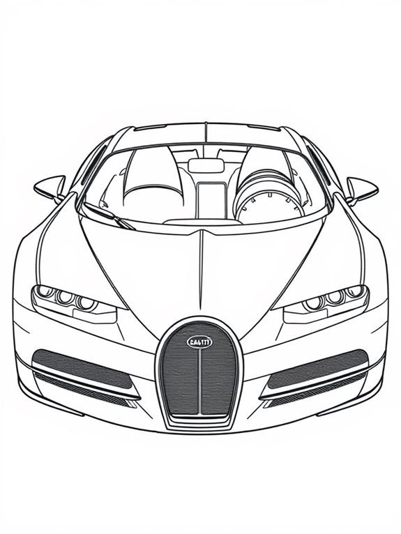 bugatti line art coloring