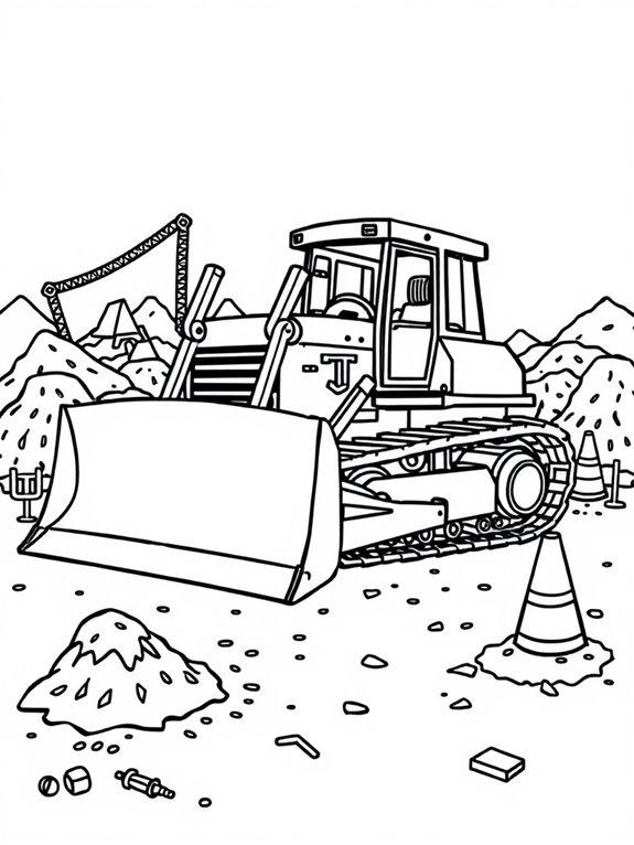 bulldozer coloring page activity