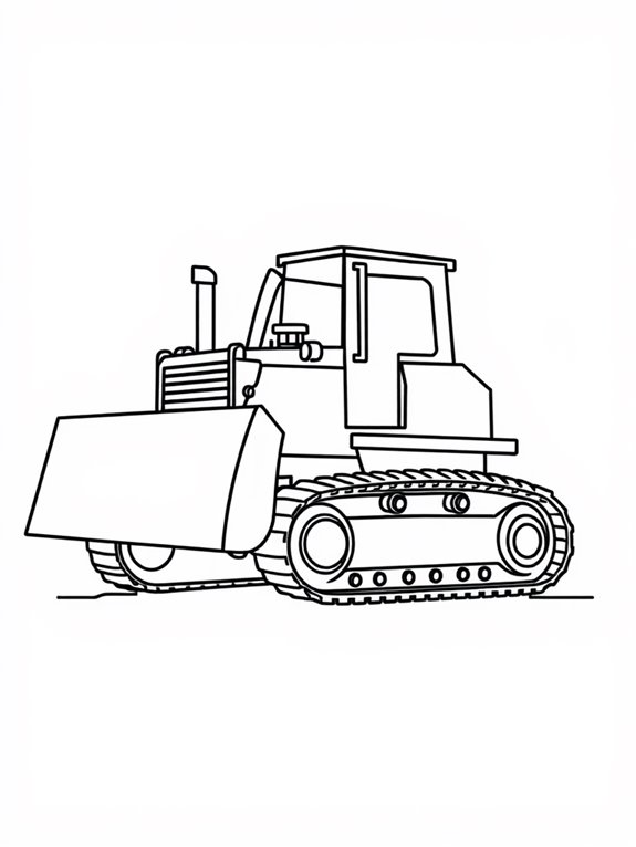 bulldozer outline coloring page