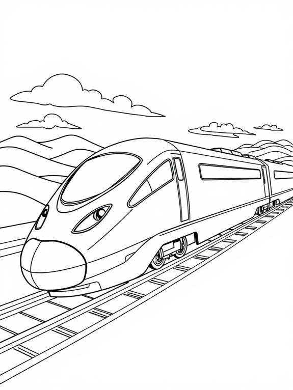 bullet train coloring page