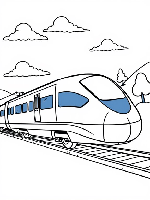 bullet train coloring page