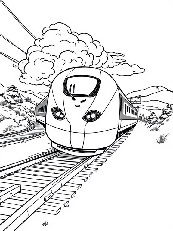 bullet train coloring page