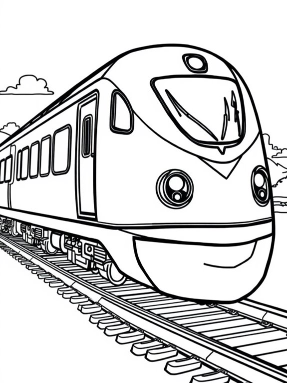 bullet train coloring page