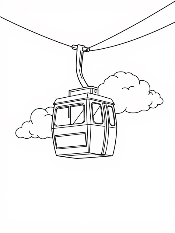 cable car with clouds