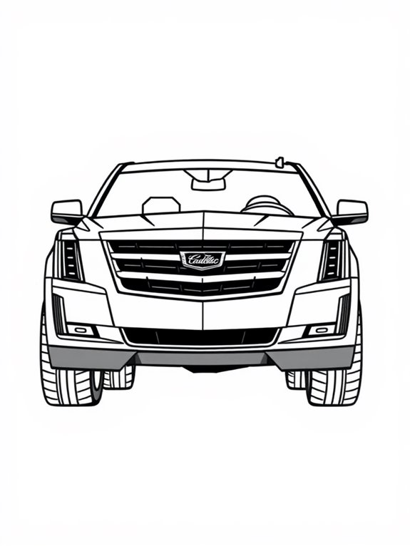 cadillac escalade coloring page