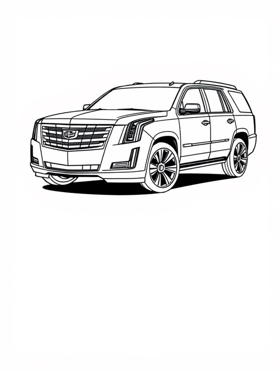 cadillac escalade coloring page