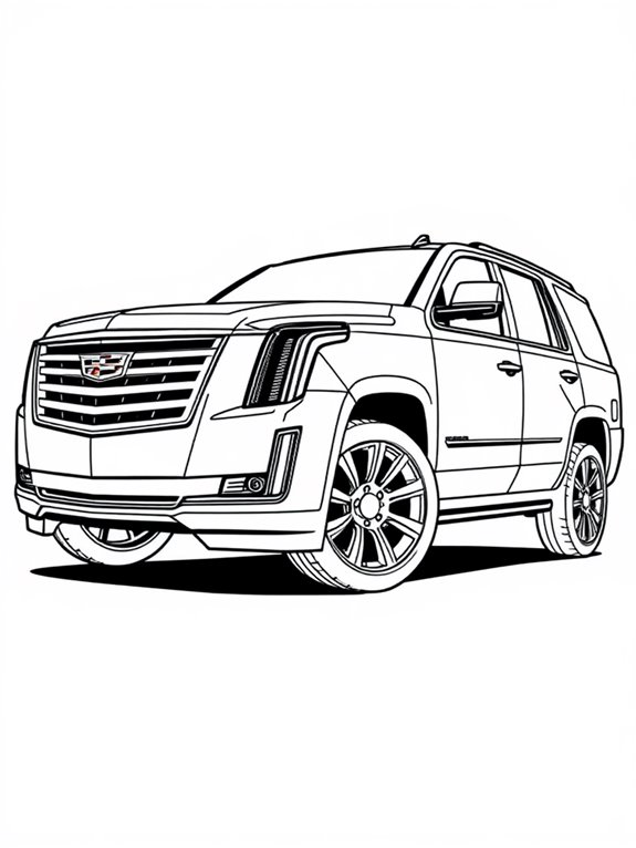 cadillac escalade coloring page