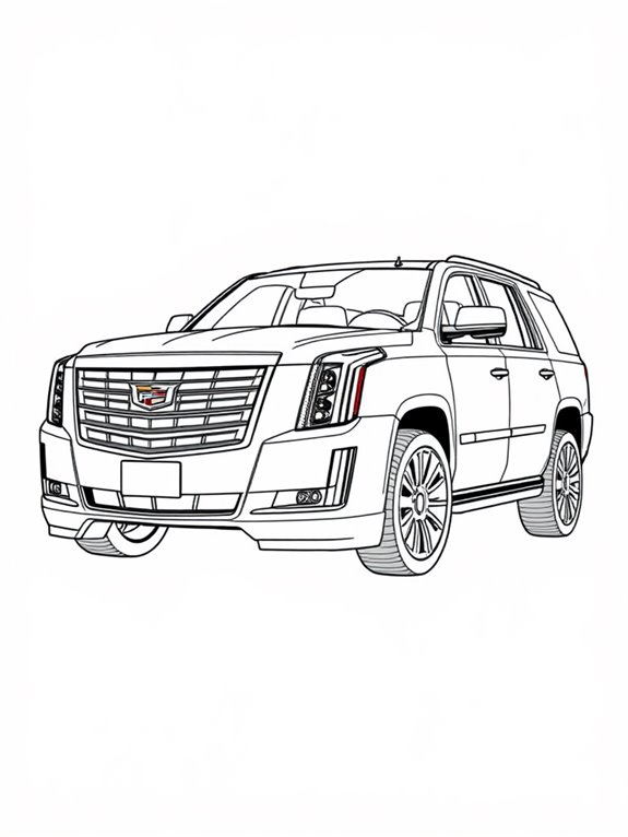 cadillac escalade coloring page