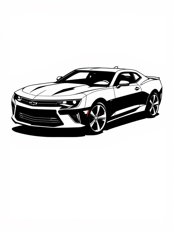 camaro outline for coloring