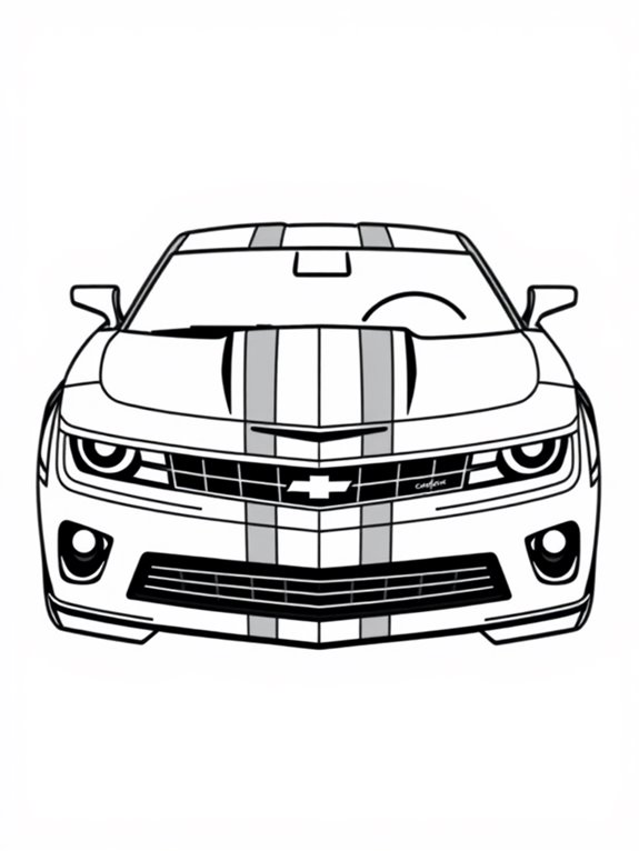 camaro racing stripes coloring page