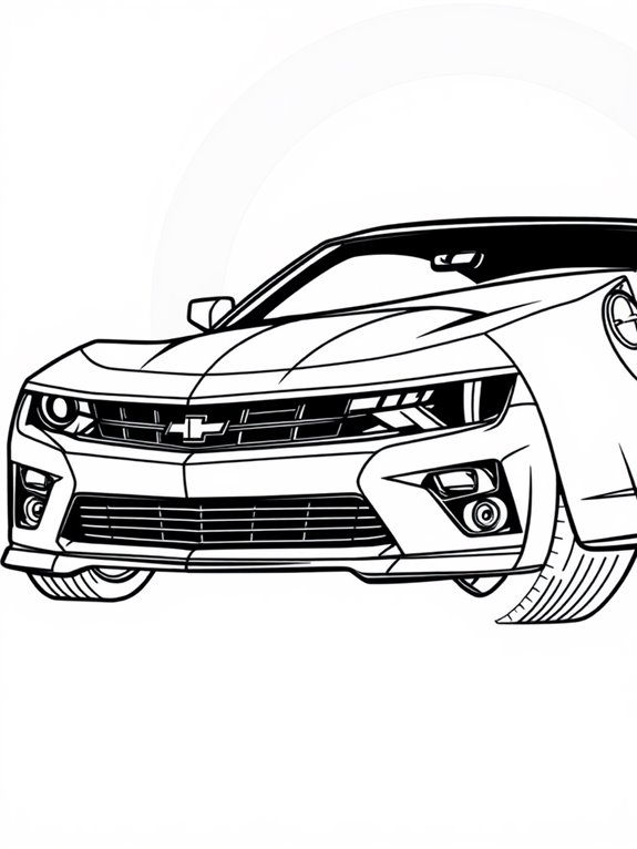 camaro side profile coloring page