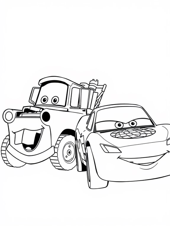 cars characters coloring page