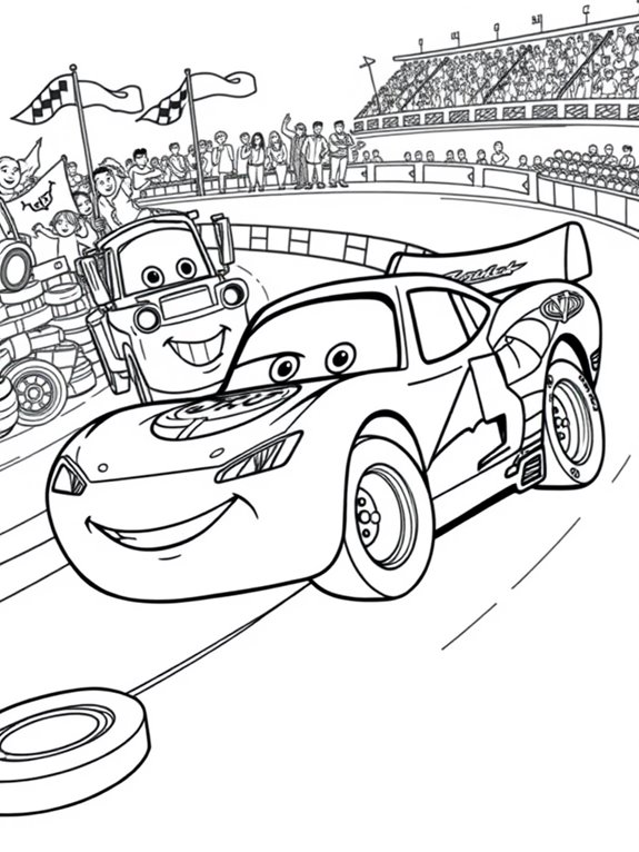 cars themed coloring activity