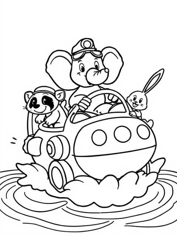 cartoon animals hovercraft adventure