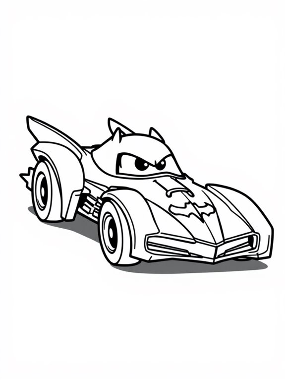 cartoon batmobile for coloring