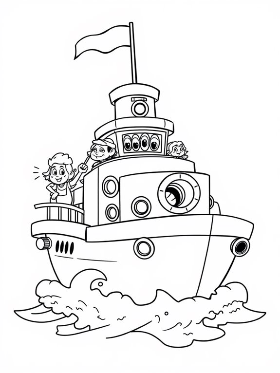 cartoon battleship coloring fun