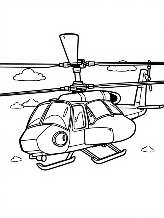 cartoon black hawk helicopter