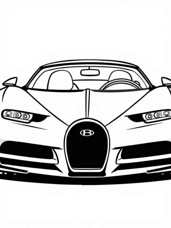 cartoon bugatti coloring page