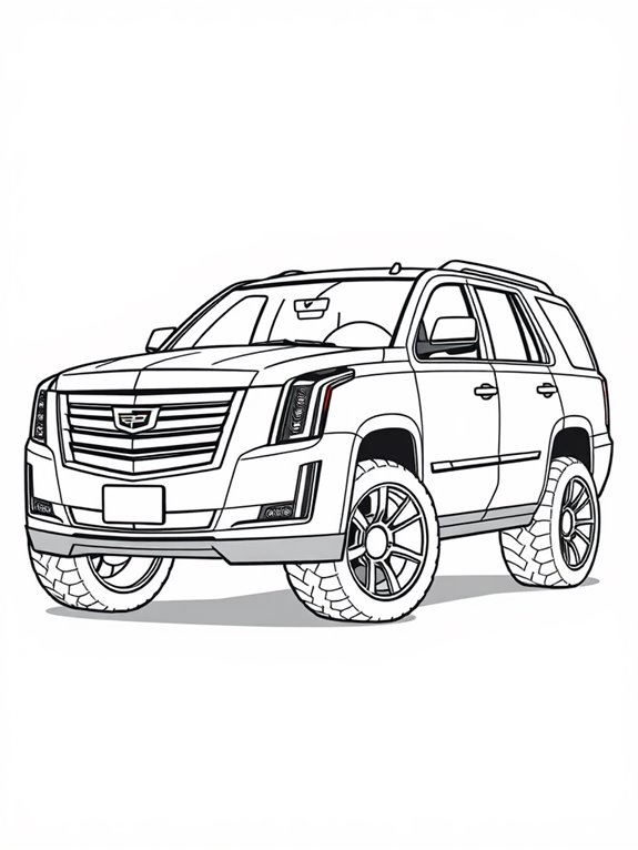 cartoon cadillac escalade illustration