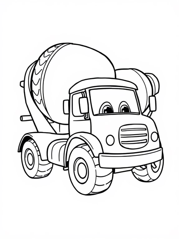 cartoon cement mixer truck