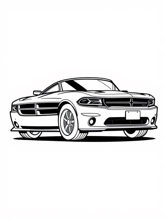 cartoon dodge charger coloring