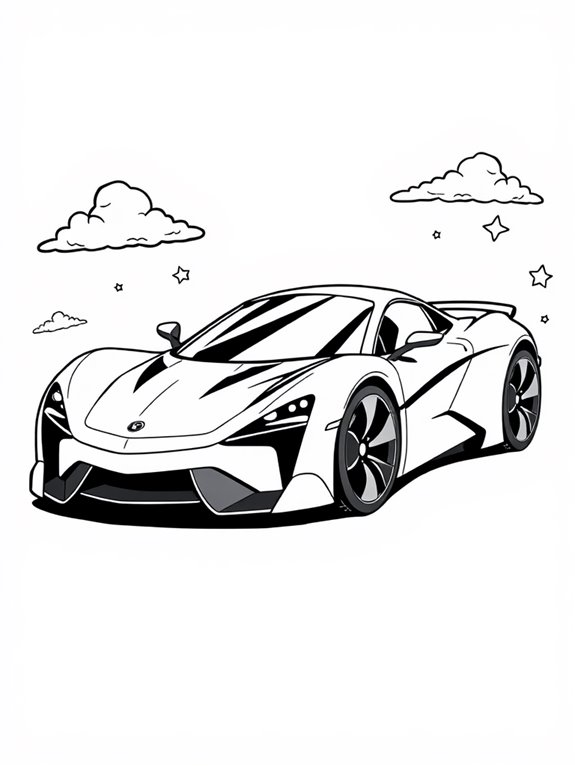 cartoon exotic car illustration