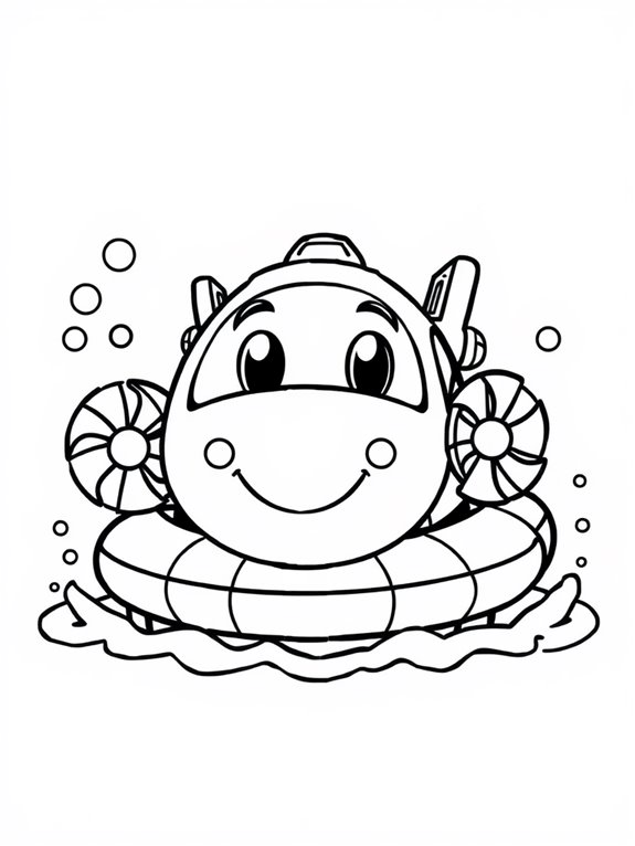 cartoon hovercraft coloring page