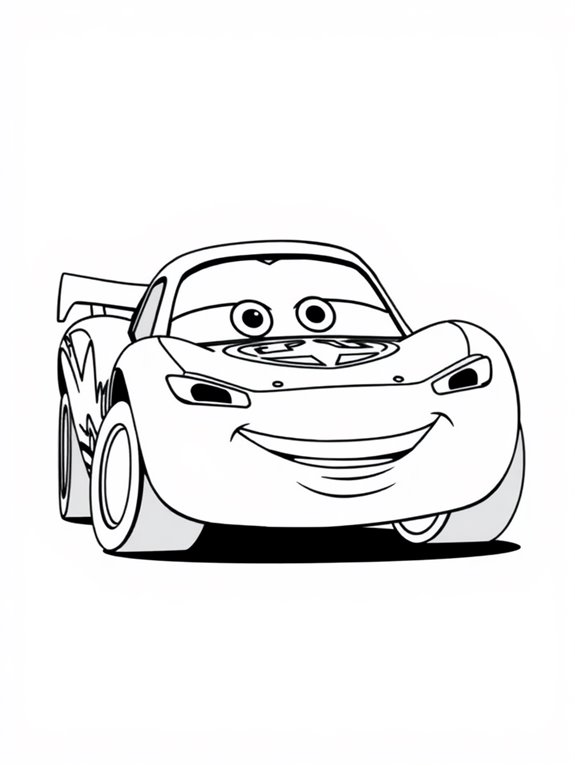 cartoon lightning mcqueen coloring page