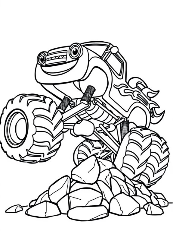 cartoon monster truck coloring