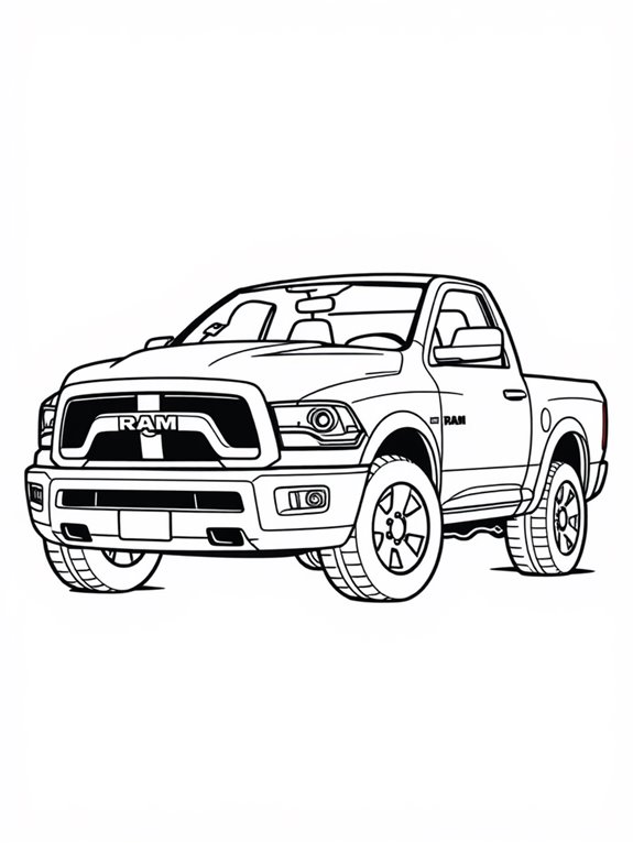 cartoon ram 1500 coloring