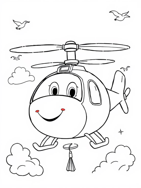 cartoon rescue helicopter illustration