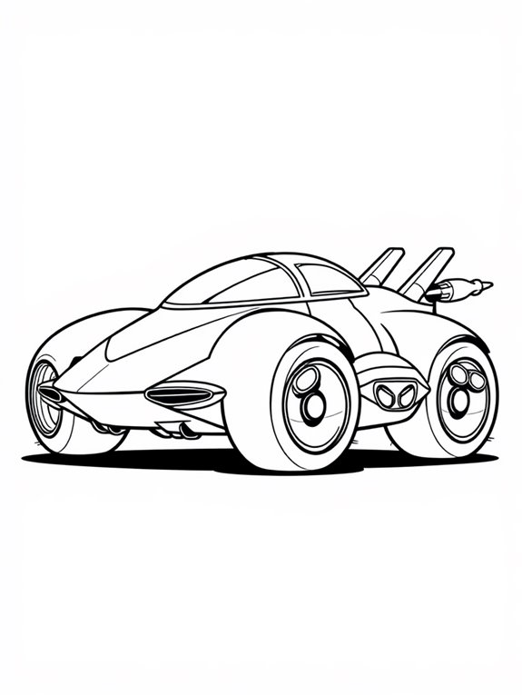 cartoon rocket car coloring