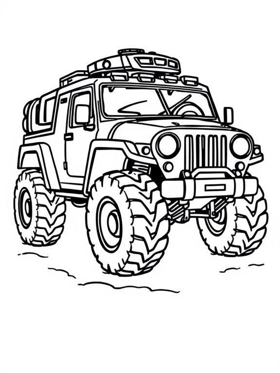 cartoon style armored jeep